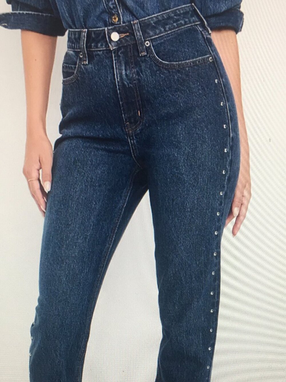 NWT Old Navy Extra High-Rise Straight Studded Jeans